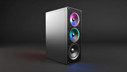 Obraz premium Sleek speaker with RGB elements for modern entertainment experience