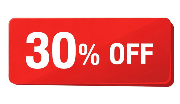 Get 30% OFF Now: Bold Red Sale Banner for Promotions, Special Offers, and Discounts