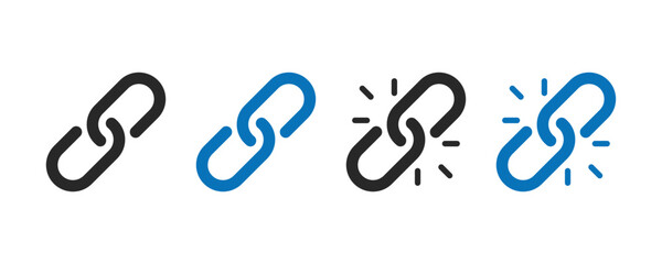 Chain, link icon vector. Attach link icon set. Blockchain link icon. Link icons set vector illustration
