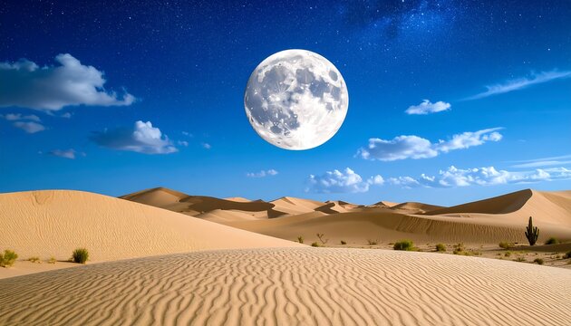 Desert moonlit night