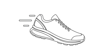 Running shoe, symbolizing speed and motion