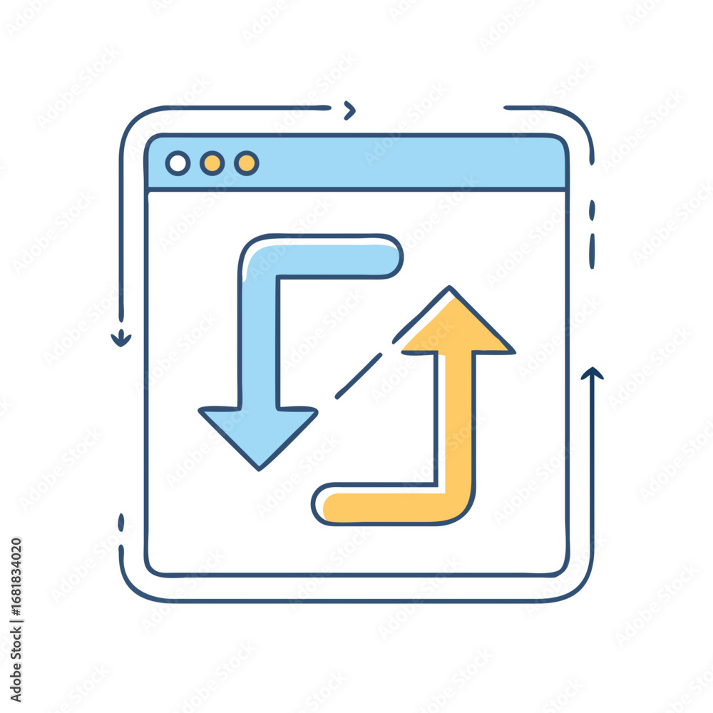 Aufkleber data transfer or synchronization between different system illustrated in a web browser