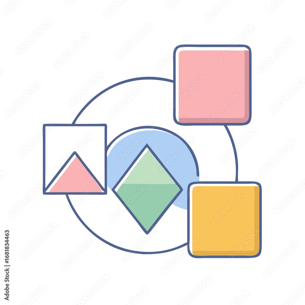 Poster diagram showing workflow or relationship between data blocks and central circle