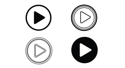 Play button icons with different styles