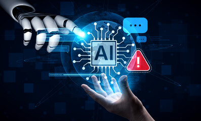 AI interface displays prompt failure alert, helping manage incorrect output and hallucination. Safe...