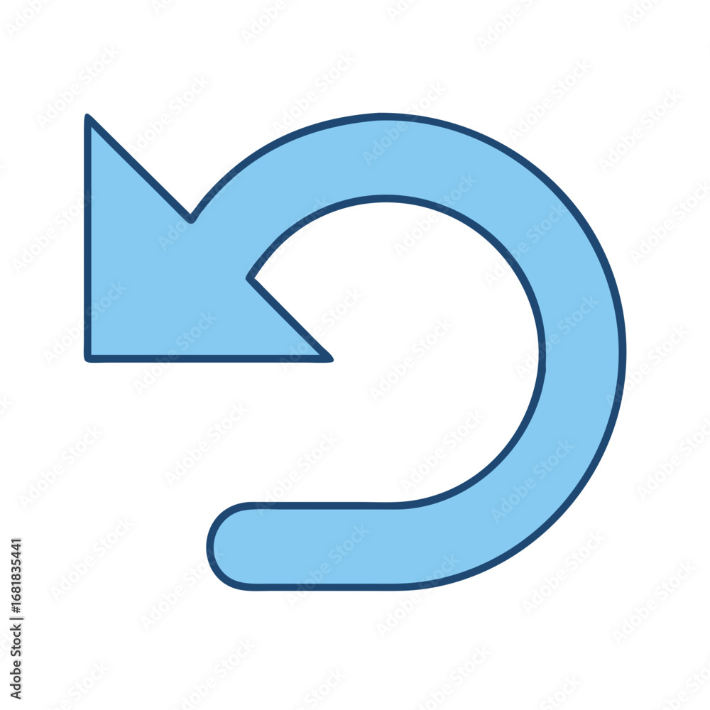 Aufkleber a circular arrow pointing left representing undo, refresh, or return action