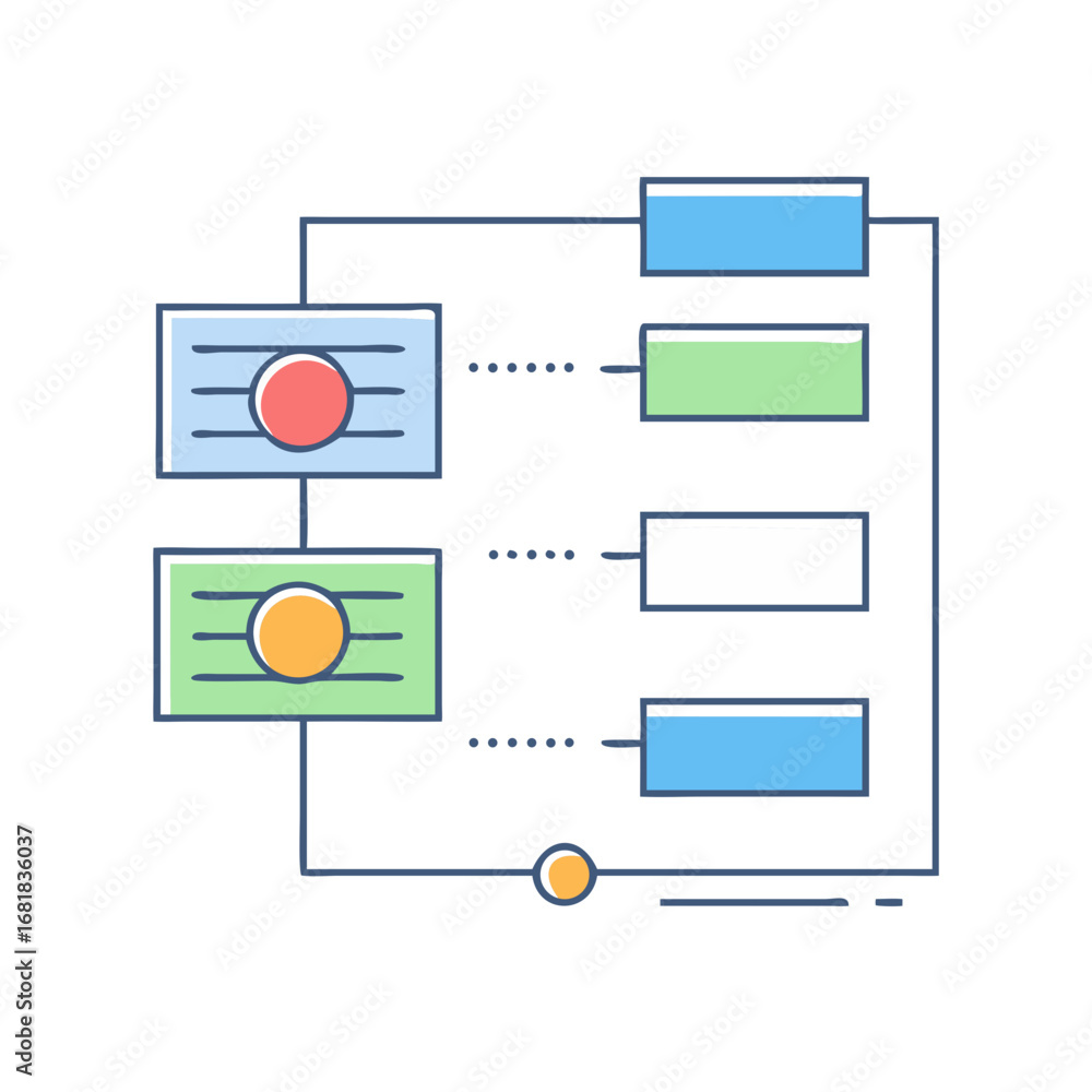 Poster hand drawn diagram of data flow between different processes and entities