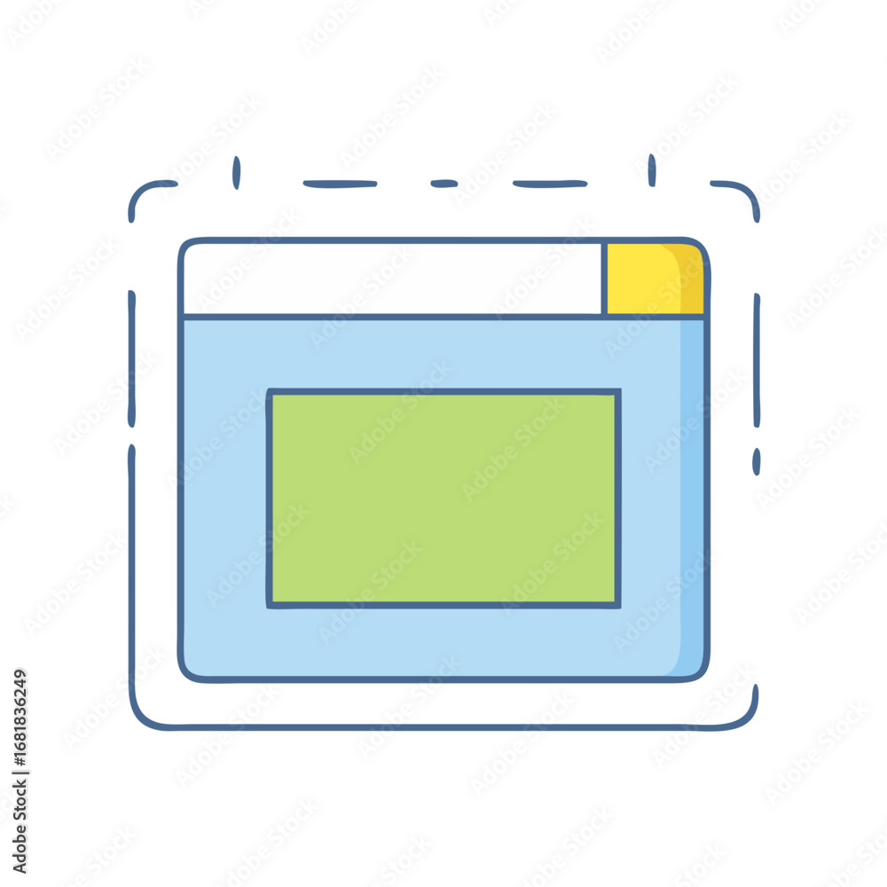 Poster Conceptual doodle style browser window for creative design projects and presentations