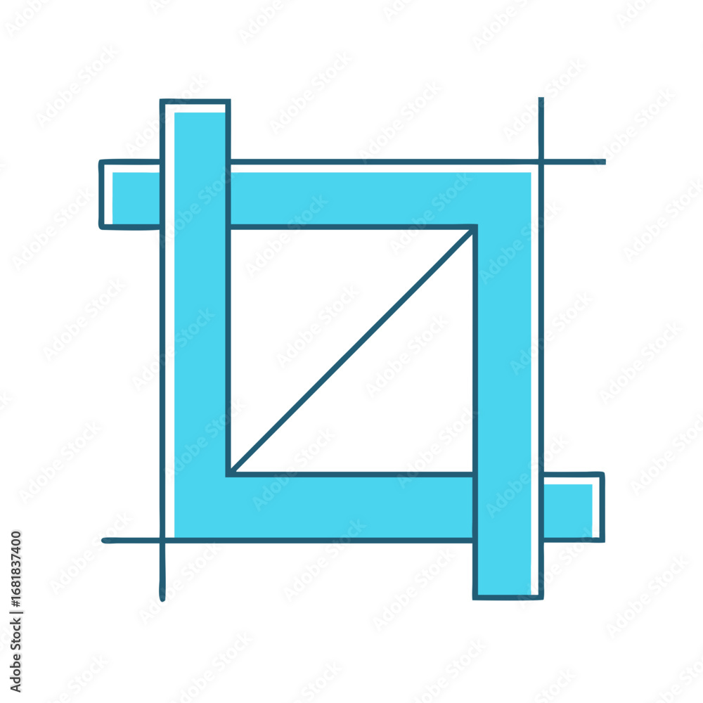 Poster abstract illustration of geometric shapes and lines in a square design