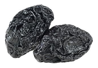Dry fruit prune isolated on a white background. Sweet dried prunes.
