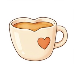Heart Shaped Coffee Cup Illustration
