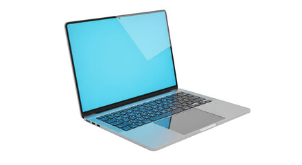 Modern laptop computer isolated on transparent background
