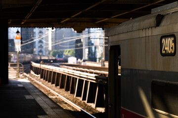 Train ready to depart from 30th street station in Philadelphia