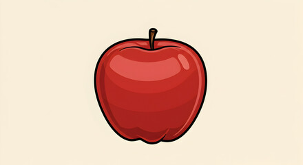 A stylized, minimalist drawing of an apple