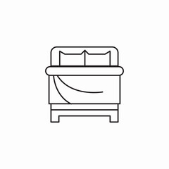 bed with pillows and blanket icon sign vector