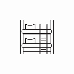 bunk bed with ladder icon sign vector