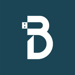 beat letter b abstract logo modern style
