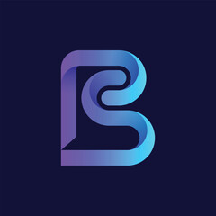 beat letter b abstract logo modern style