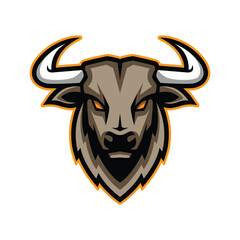 bull buffalo animal abstract logo modern style