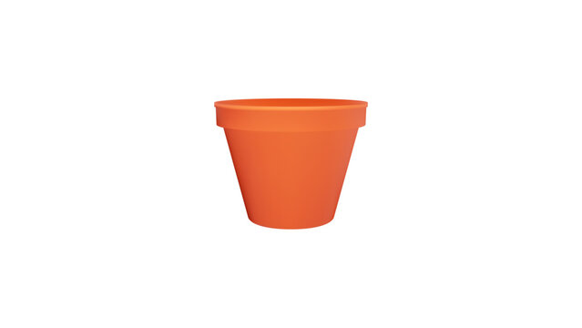 Illustration of Plant in Terracotta Pot with Stacked Pots
