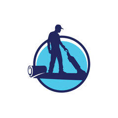 carpet cleaning abstract logo modern style