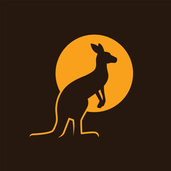 kangaroo abstract logo modern style