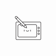 Obraz premium graphic tablet pen icon sign vector