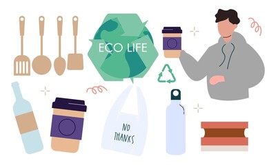 vector illustration of a set of medical objects