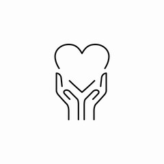 hands holding heart icon sign vector