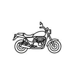 Fototapeta premium Motorbike illustration showcases side view of classic motorcycle, presented as clean design. Motorbike illustration features vintage styled machine with detailed engine and frame elements,