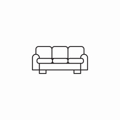 livingroom triple sofa icon sign vector