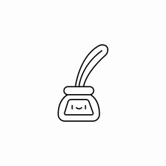 quill and inkpot icon sign vector
