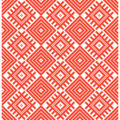 Repeating seamless pattern with slavic symbols of the sun and moon