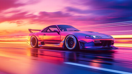 Naklejka premium Dream car, supercar, speed in the veins
