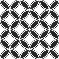 Monochrome geometric pattern of interconnected circles
