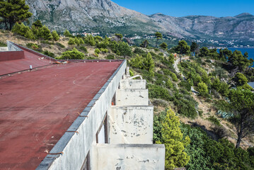View from the roof of hotel in so called Bay of Abandoned Hotels in Kupari, Croatia