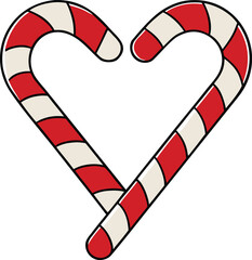Festive heart candy cane vector illustration scalable christmas holiday design element