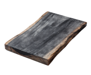 Wooden board with a black and grey color