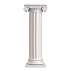 Obraz premium Classic white Greek style Corinthian column with intricate fluted design and ornate capital, symbolizing architecture, history, and classical heritage