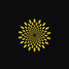 yellow flower pattern on black background