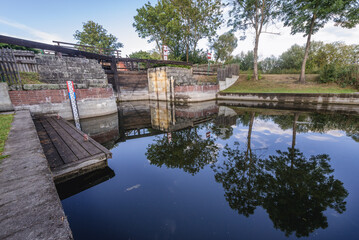 Augustow Canal lock near Debowo village, Podlasie region of Poland