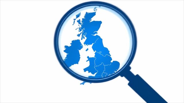 Magnified united kingdom map