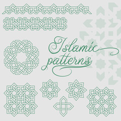 Set of Elements of Islamic Braided Ornament