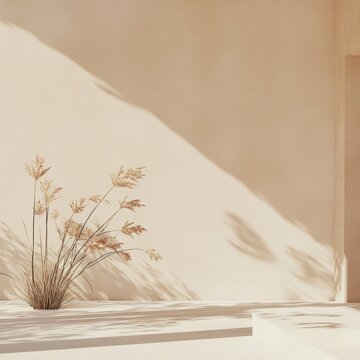 nature in beige colors, relaxing environment picture, minimal beige and harmonize colors 