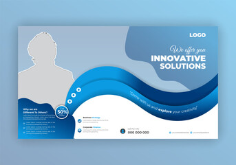Innovative Solutions Banner with You-tube thumbnail Professional cover template