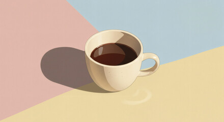 Obraz premium Creamy Coffee in a Pastel Setting