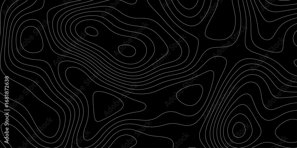 Poster modern style black and white topographic line pattern landscape terrain mountain range abstract mini