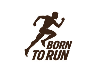 Obraz premium Running Typography Vector – Born to Run