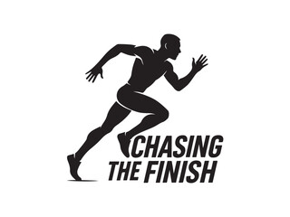 Running Typography Vector – Chasing the Finish