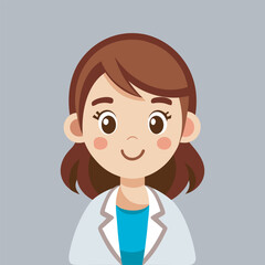 A cute  woman doctor vector art illustration 